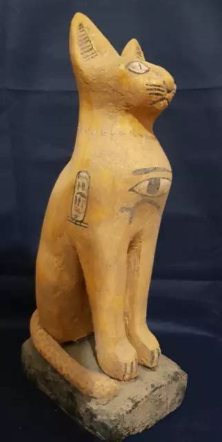 RARE ANCIENT EGYPTIAN Antiques Statue Of Goddess Bastet Wooden Egyptian