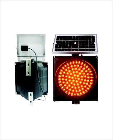 Highway Safety Solar Powered Yellow Amber LED Flashing Traffic Warning