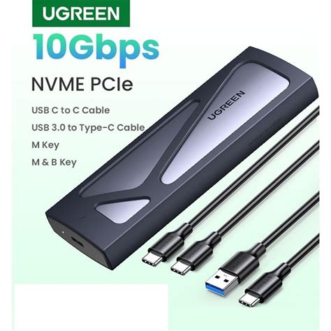 Box ổ Cứng M2 Hỗ Trợ ổ Cứng M2 Satanvme Với Máy Tính Qua Cổng Usb Ugreen 90264 Cao Cấp