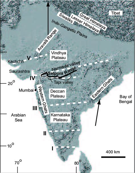 Dem Image Of Part Of The Indian Subcontinent Showing The Important