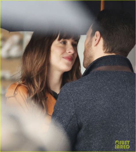 Jamie Dornan Dakota Johnson Kiss On Fifty Shades Darker Set