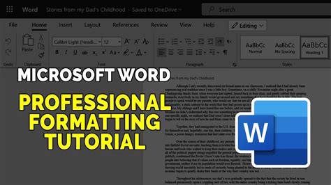 Microsoft Word Professional Formatting Tutorial Youtube