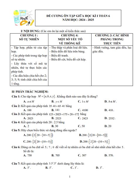 De Cuong Giua Hoc Ki 1 Toan 6 Nam 2024 2025 Truong Thcs Phuoc Nguyen Br