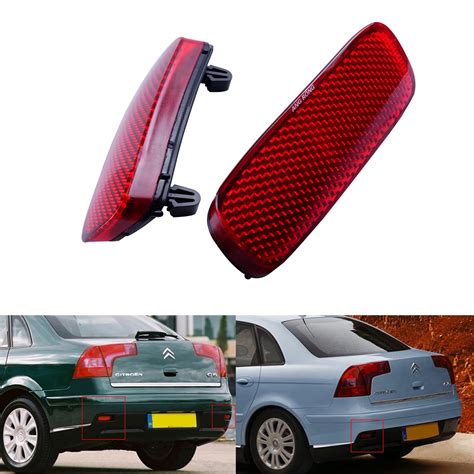 Angrong Reflector De Parachoques Trasero Rojo Sin Luz Para Citroen C