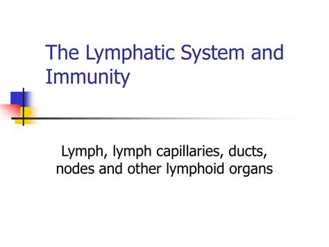 The Lymphatic System Immunity