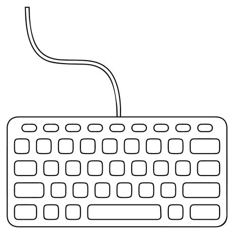 Teclado Para Colorir - Desenhos de Um Teclado Simples para Colorir e Imprimir - Colorir.Info