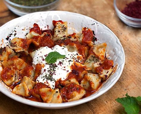 Turkish Manti Tiny Lamb Stuffed Dumplings With Three Sauces