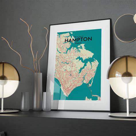 Hampton City Map, Art Print, Wall Decor - OurPoster.com