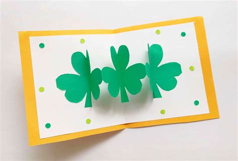 Homemade St Patricks Day Card With Pop Up Shamrocks Free Template Artofit