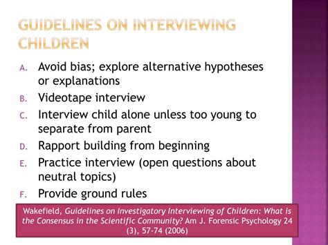 Ppt Child Suggestibility And Interviewing Techniques Powerpoint