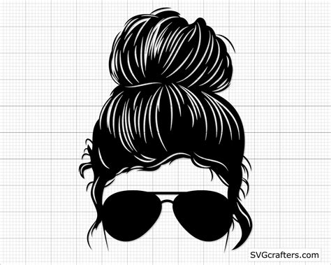 Messy Bun Svg Bundle Girl With Lashes Svg Mom Life Svg Etsy