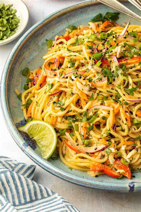 Thai Noodle Salad With Light Peanut Dressing Simply Whisked