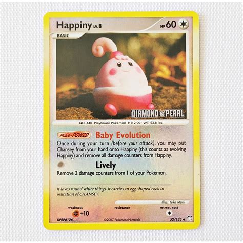 Carta Antiga Pokemon Happiny 52 123 Reverse Holo BK Promo Diamond