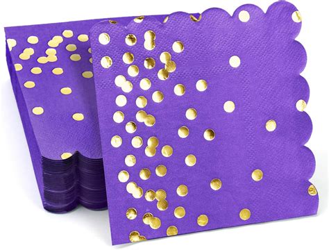 Amazon 100 Pcs Scalloped Purple Napkins Disposable Party Napkins