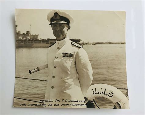 British Wartime Press Photo Of Admiral Cunningham In Ephemera