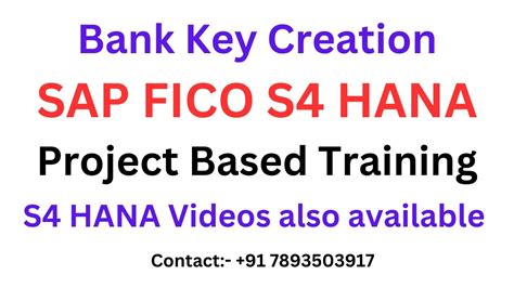 Bank Key In SAP FICO S4 HANA SAP FICO Online Training In Telugu SAP