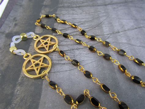 Pentacle Glasses Chain Accessory For Sunglasses Eyeglass Holder Clips Clip On Chains Beaded