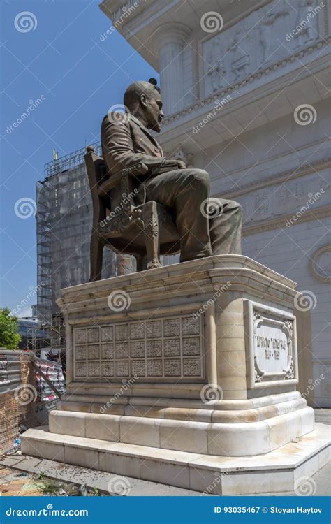 SKOPJE, REPUBLIC of MACEDONIA - 13 MAY 2017: Hristo Tatarchev Monument ...