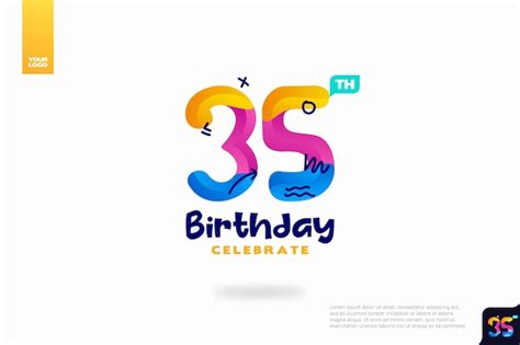 Premium Vector Number 35 Logo Icon Design 35th Birthday Logo Number