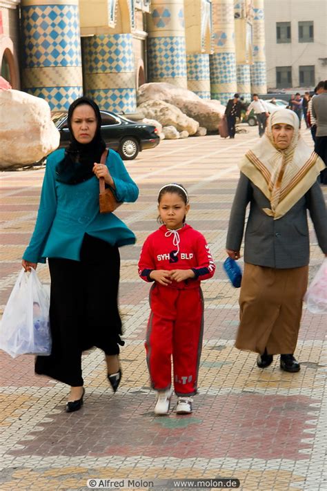 Photo Of Uighur Muslim Women With Headscarf And Small Girl People