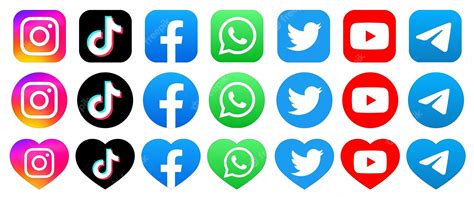 Premium Vector Instagram Tiktok Facebook Whatsapp Twitter Youtube