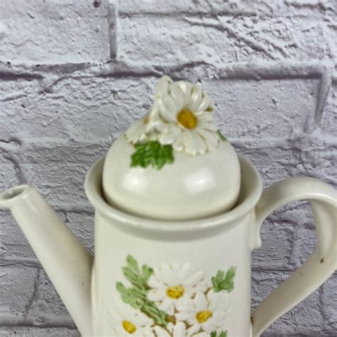 Vintage Metlox Poppy Trail Sculptured Daisy Coffee Pot Or Etsy