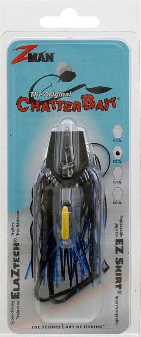 Z Man Original Chatter Bait Blue Black Nickel Blade 3 8 Oz CB38