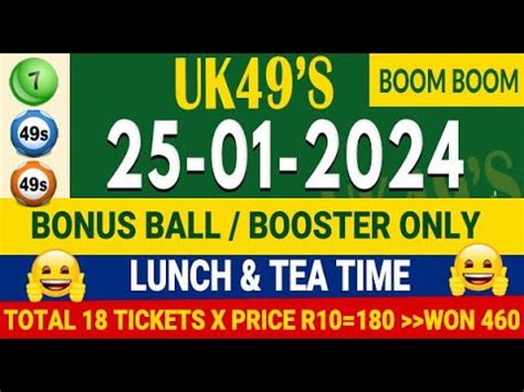 25 1 2024 UK 49s Lunch Time Tea Time Prediction UK49 Today Bonus Ball