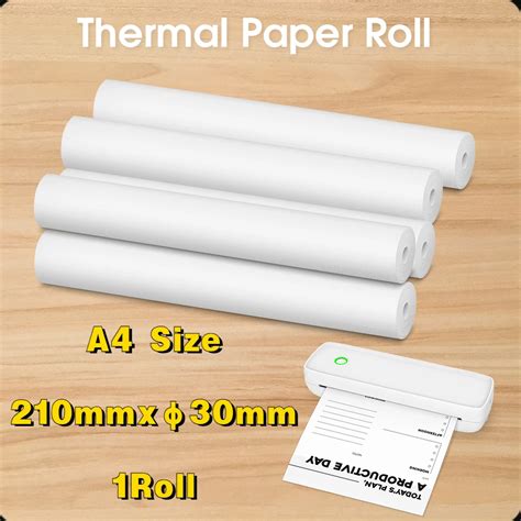 1 Roll A4 Thermal Paper 210mm Width Diameter 30mm Printer Paper Fit For Peripage A40 Phomemo