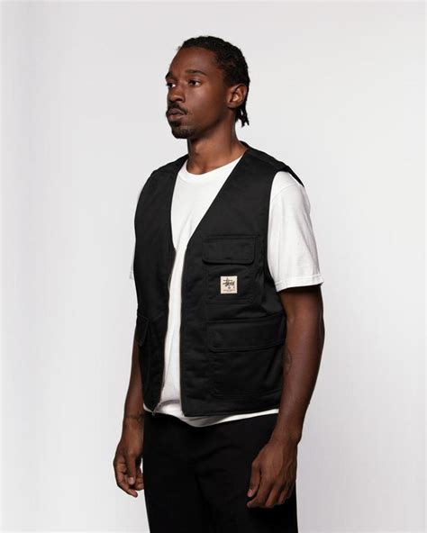 Stussy Insulated Work Vest Black Garmentory