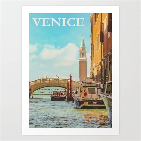 Vintage Venice Poster Art Print By Creativewrld Society6