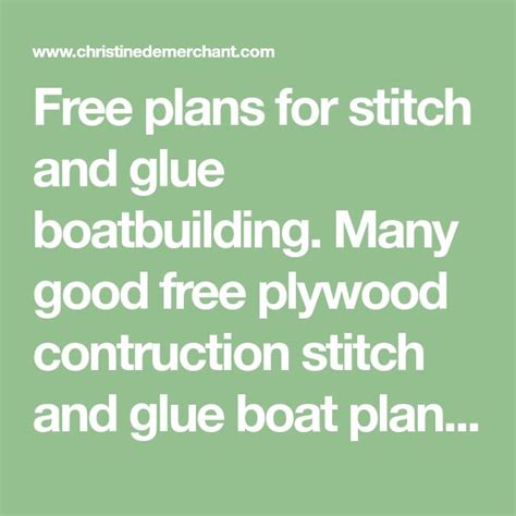 Free Plans For Stitch And Glue Boatbuilding Many Good Free Plywood