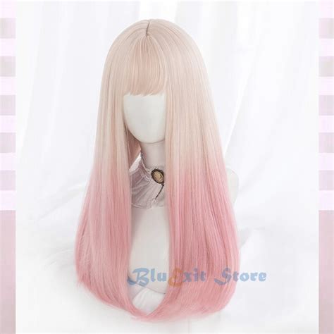 Harajuku Kawaii Lolita Wig Girl Sweet Long Straight Synthetic Hair Wigs