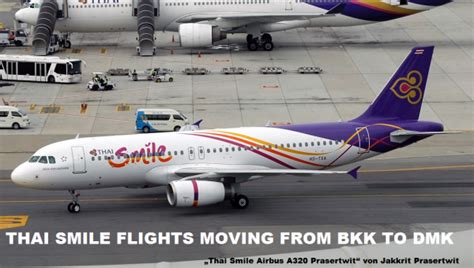 Thai Smile Moving Flights From Bkk Suvarnabhumi To Dmk Don Mueang