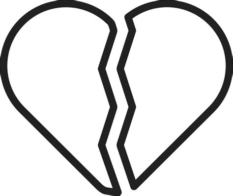 Broken Heart Icon Vector Image 23934450 Vector Art At Vecteezy