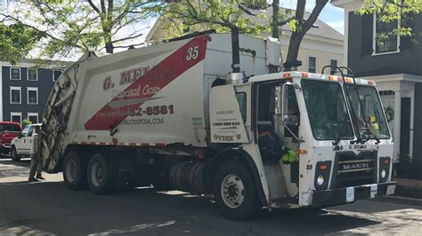 G Mello Disposal Corp Mack Leu Mcneilus Rear Loader Youtube