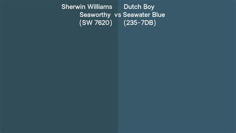 Sherwin Williams Seaworthy Sw 7620 Vs Dutch Boy Seawater Blue 235