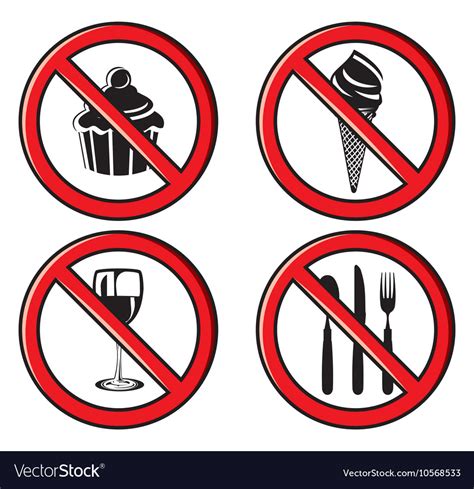 No Eating Sign Vector