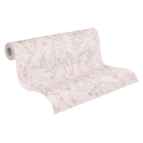 Vliestapete Ste Bl Ten Rosa Grau Bl Mchen Tapete Floral Blumen