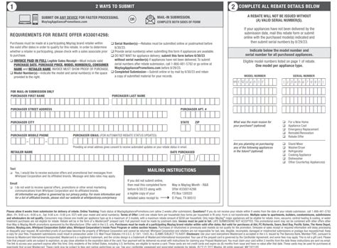 Maytag Rebate Form PrintableRebateForm Net