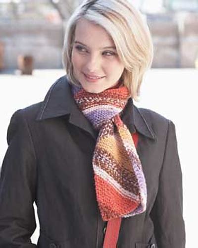 Ravelry Chic Diagonal Stripes Scarf Pattern By Bernat Design Studio