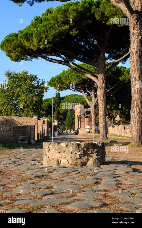 Rome Italy Ostia Antica Decumanus Maximus The Principle Roman Road