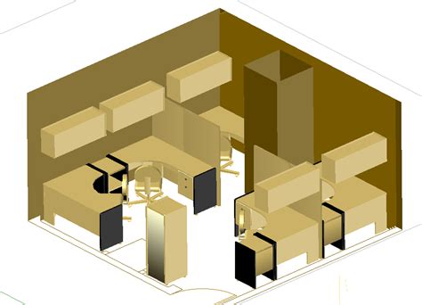 Office Cabin Interior D View Dwg File Cadbull