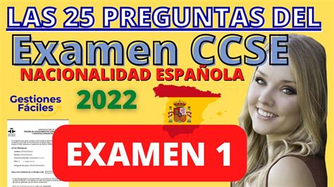 Ccse Examen Preguntas Conseguir La Nacionalidad Espa Ola