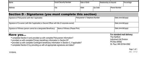 Change Of Beneficiary Request PDF Form FormsPal