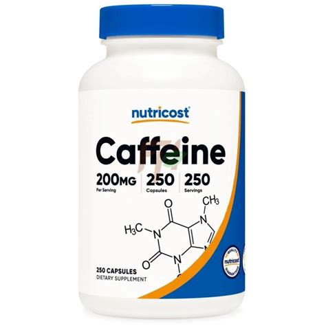Nutricost CAFFEINE (200 мг * 250 капс) - купить кофеин в Москве | FitHerb