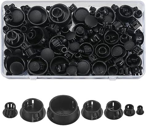 50 Piece Flush Mount Black Hole Plug Assortment For Auto