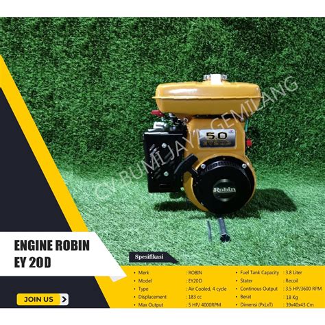 Jual MESIN PENGGERAK SERBAGUNA ENGINE ROBIN EY 20D Shopee Indonesia