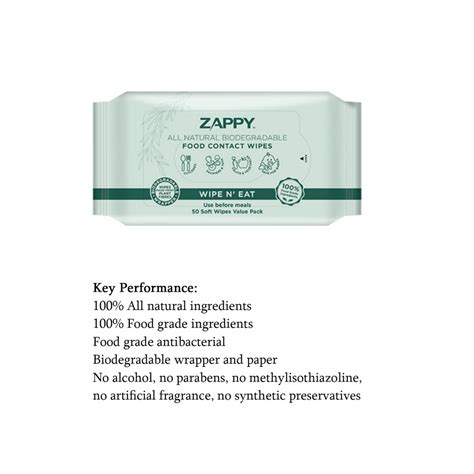 Zappy All Natural Biodegradable Food Contact Wipes Fu Kang Online Store