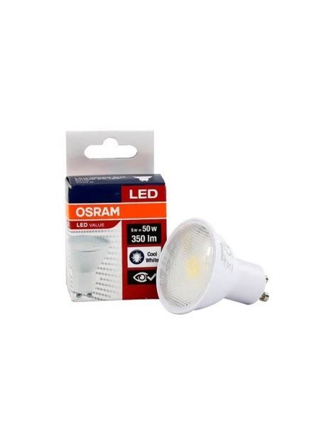 Żarówka Led Gu10 5w 350lm 4000k Plastik 120st Value Par16 Osram